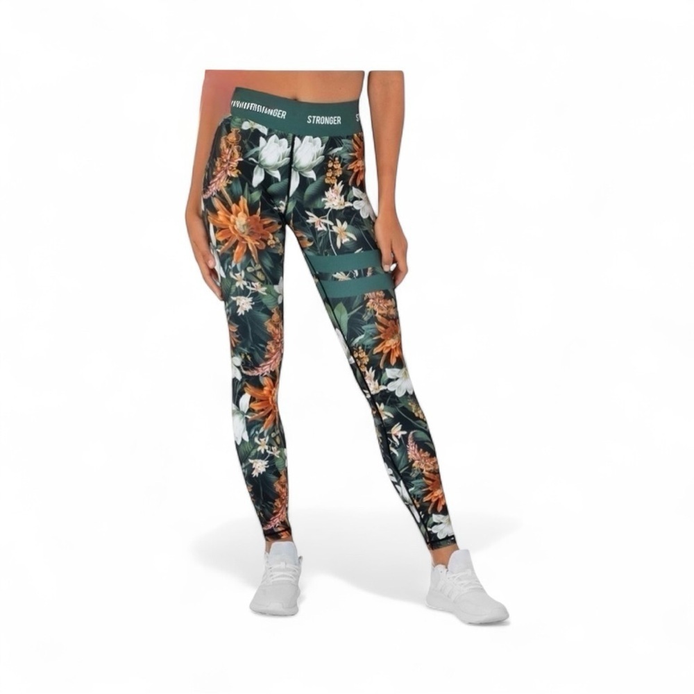 Stronger Floral Pattern Yosemite Leggings - Size XS